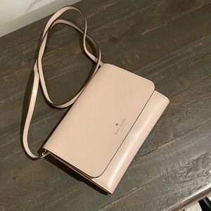 Kate Spade nude crossbody clutch